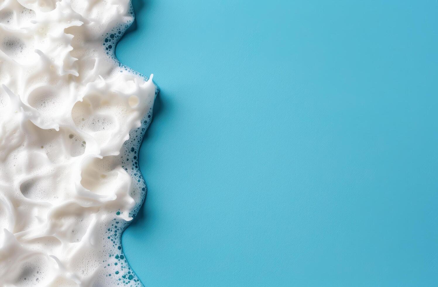 Soapy bubbles on a turquoise background photo