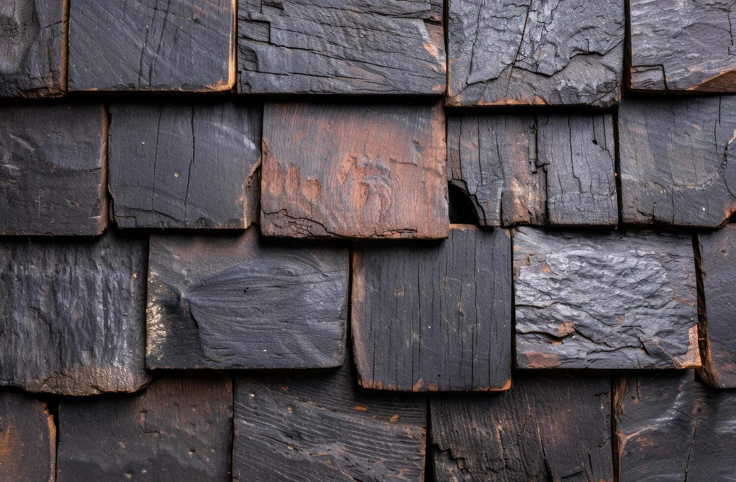 Weathered wooden shingles texture photo