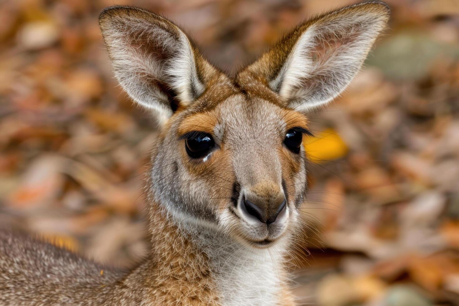 Curious kangaroo in the wild photo