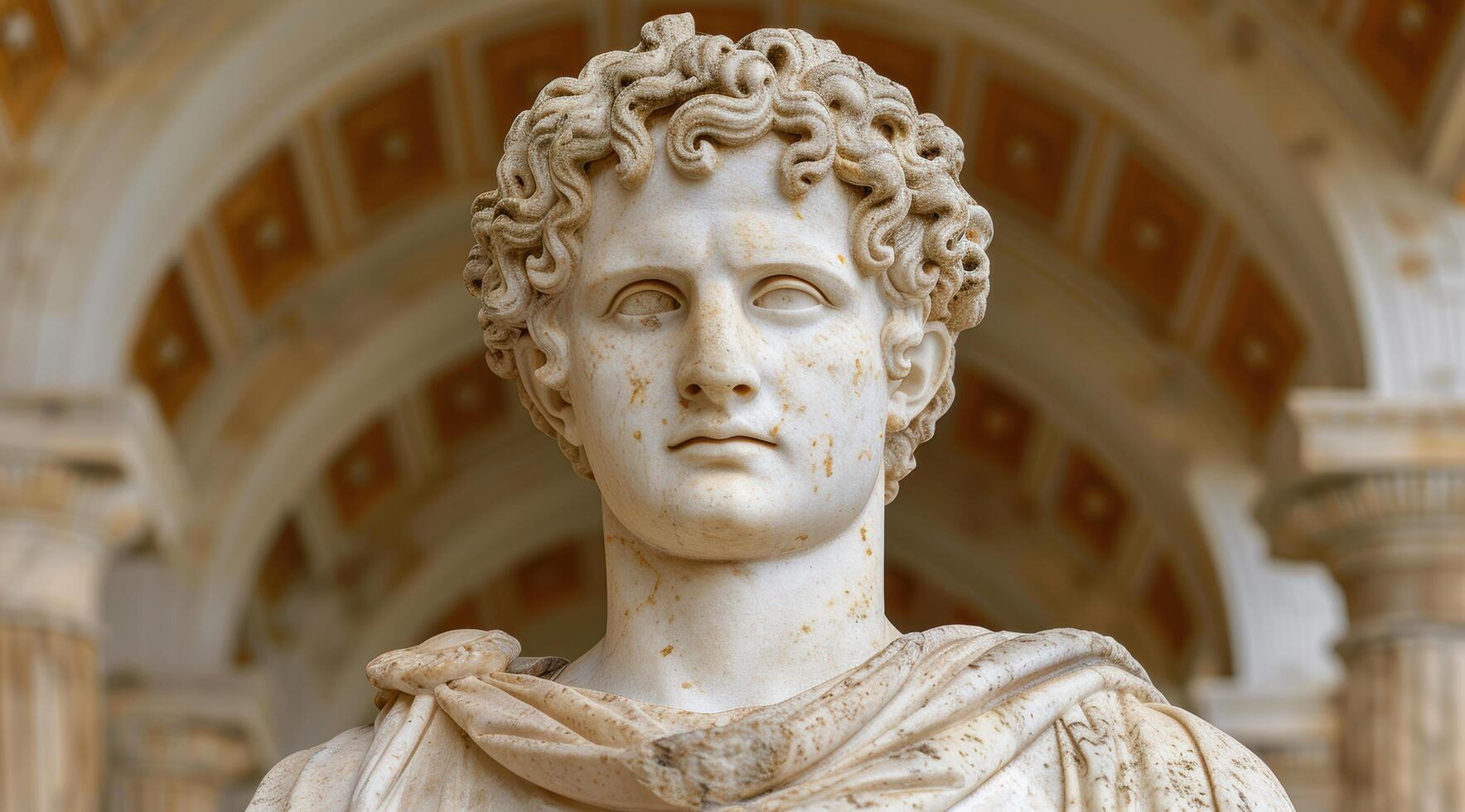 Marble bust of a classical figure photo