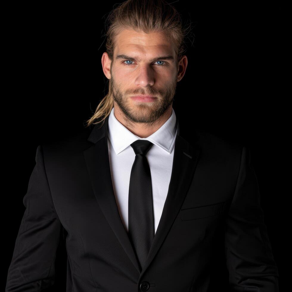 Handsome businessman in suit and tie photo