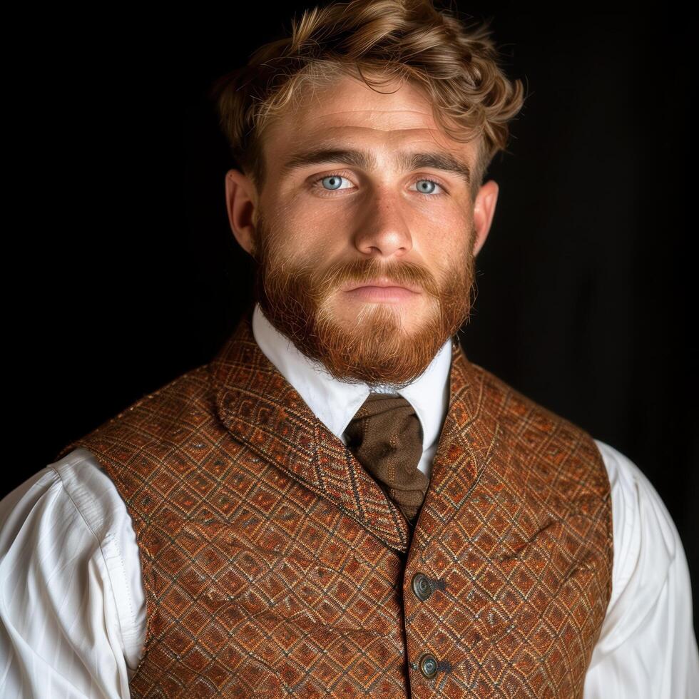 portrait of a well dressed man with a beard photo