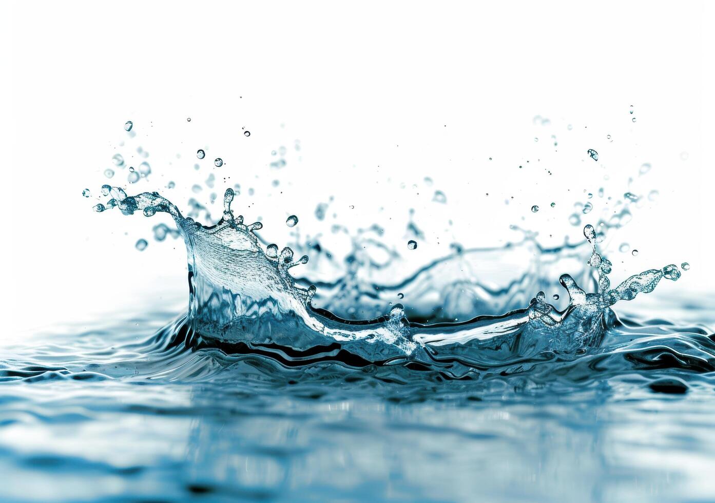 Splashing water with bubbles and droplets photo