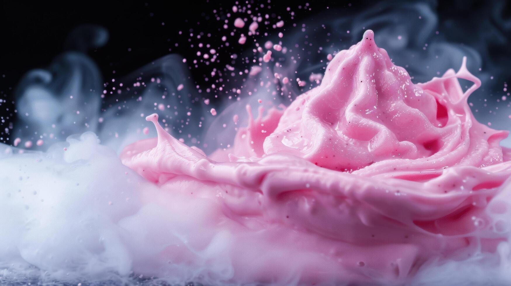 Splashing pink rose in water photo