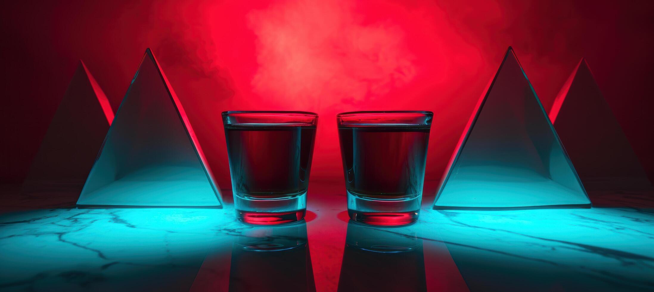 Dramatic lighting and geometric shapes create an intriguing still life photo