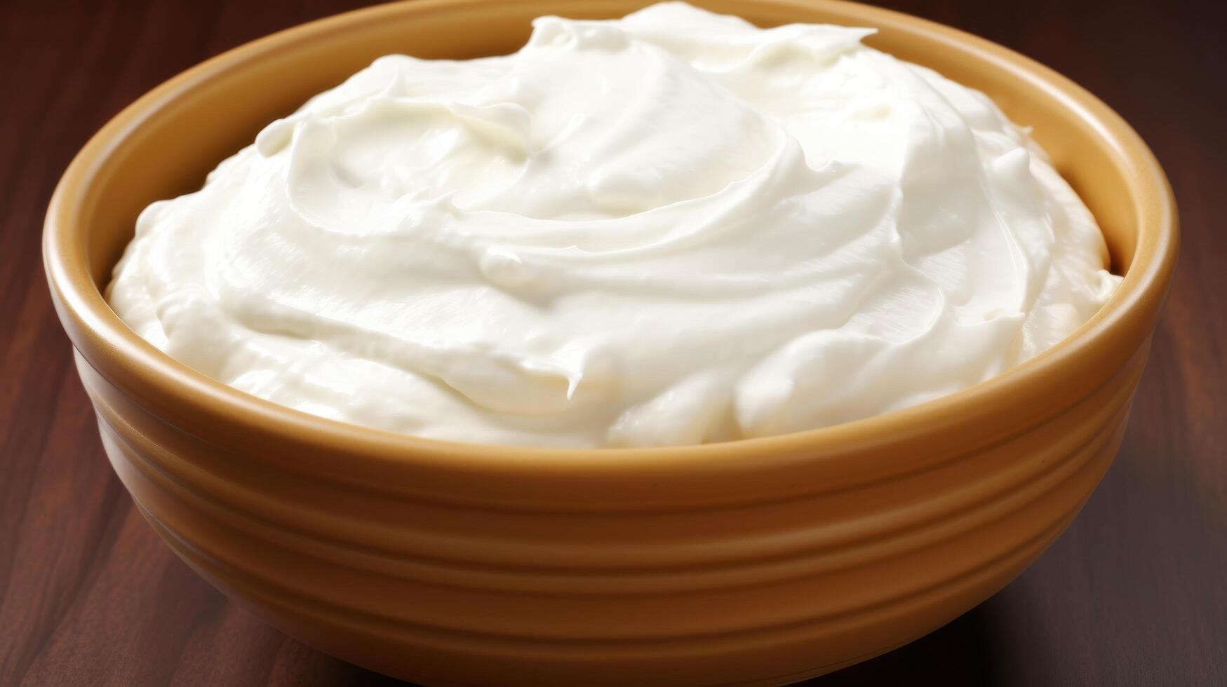 Creamy whipped topping in a bowl photo