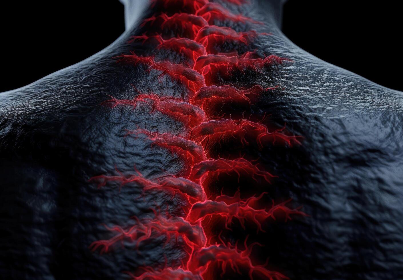 Dramatic fiery cracks in dark textured surface photo