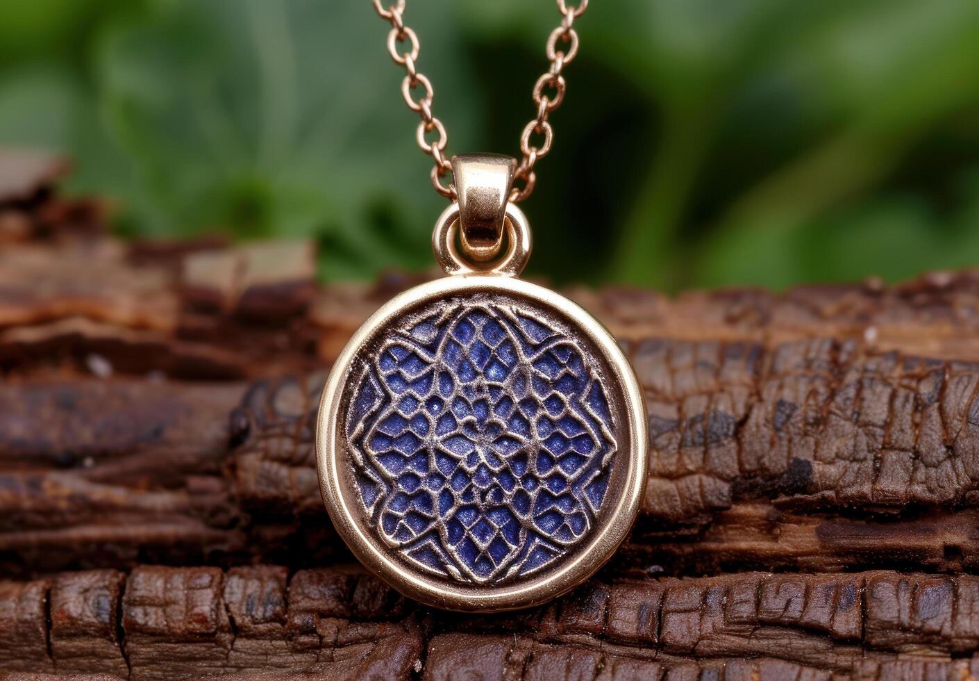 Intricate pendant necklace with ornate design photo