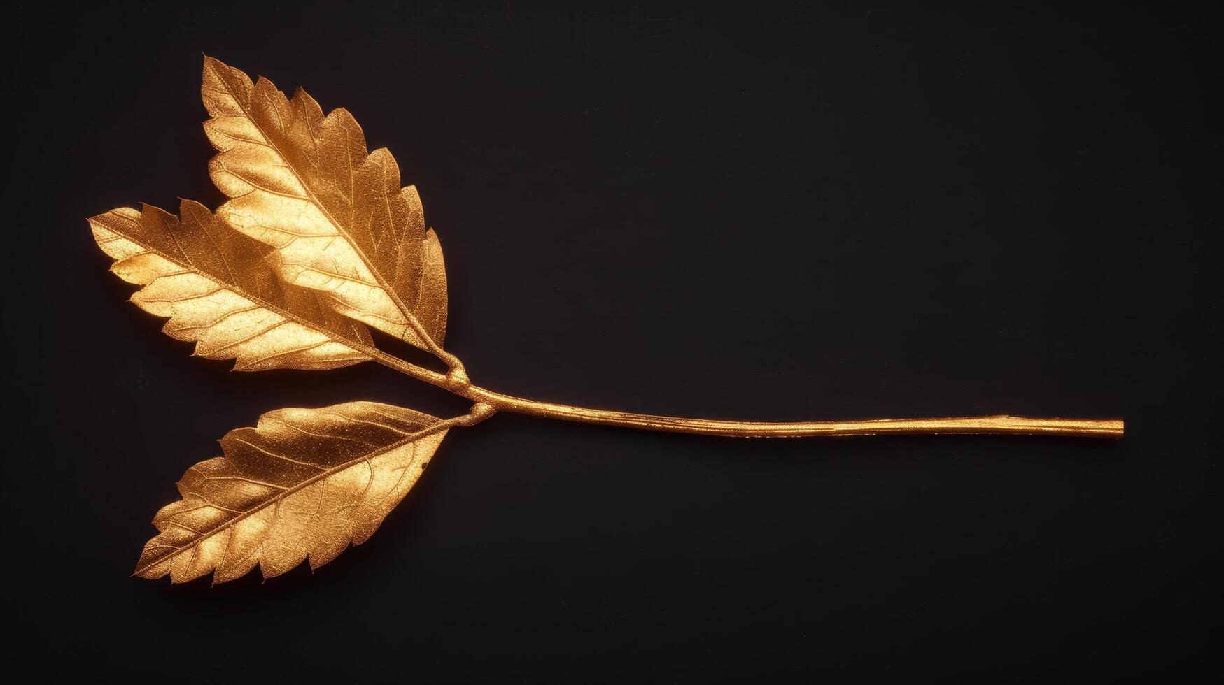 golden leaf on dark background photo