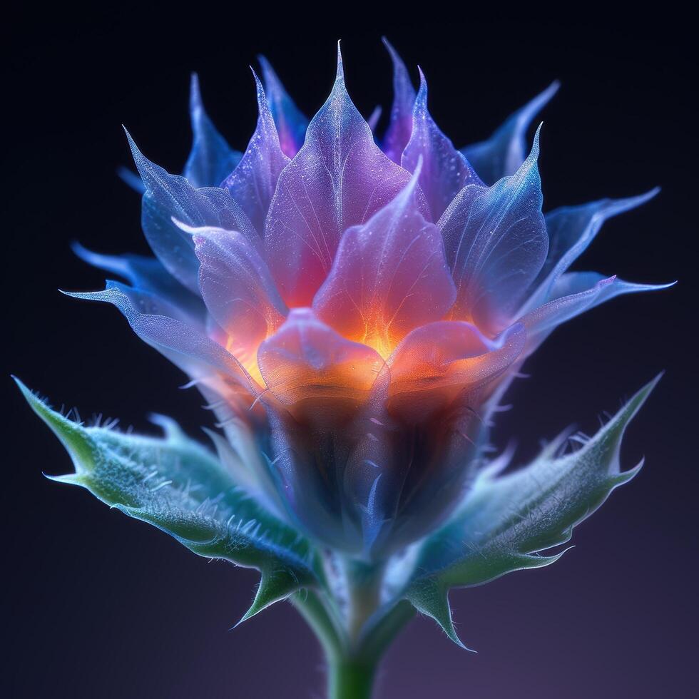 Vibrant Glowing Flower Closeup photo