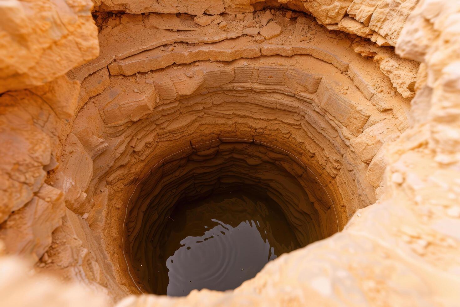 Intricate rock formations in a desert cave photo