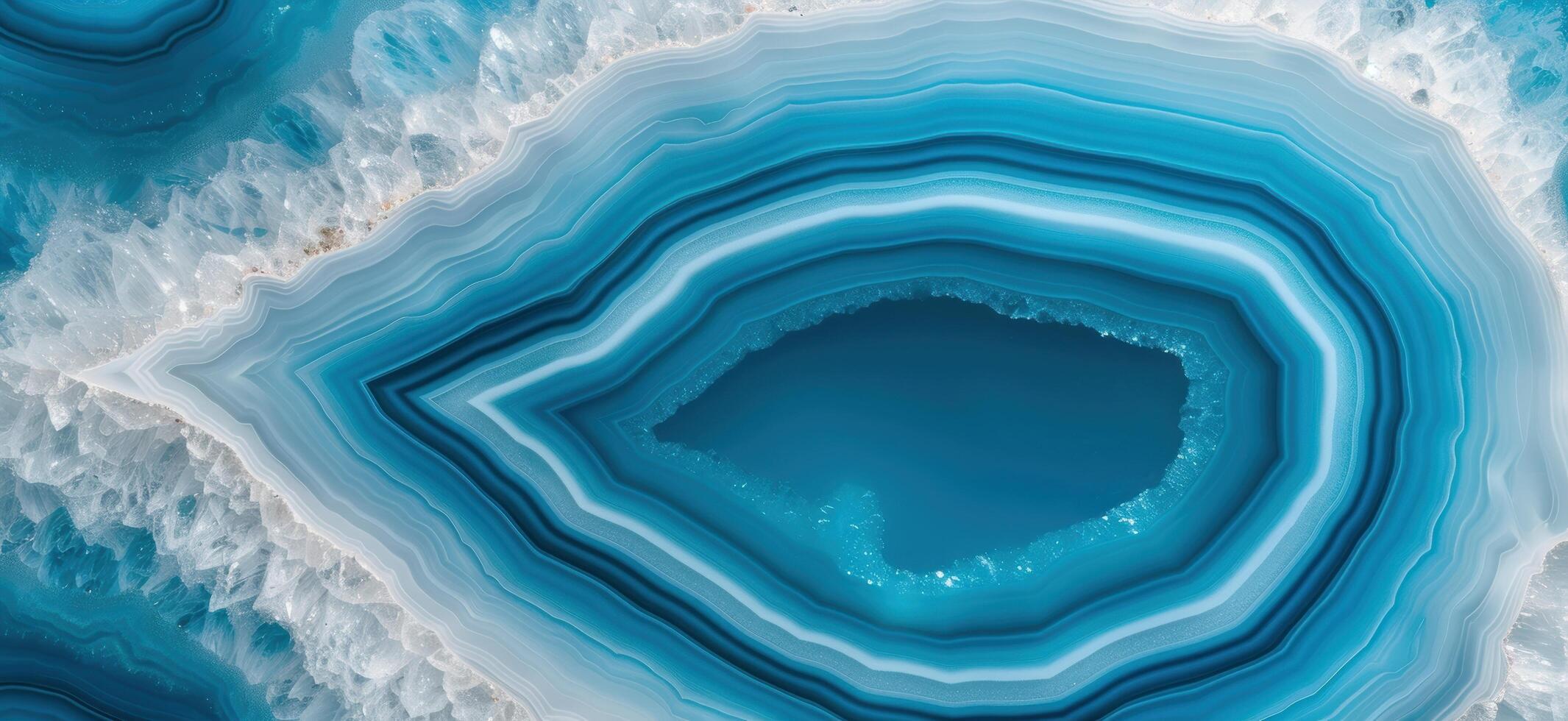 Vibrant blue agate crystal geode photo