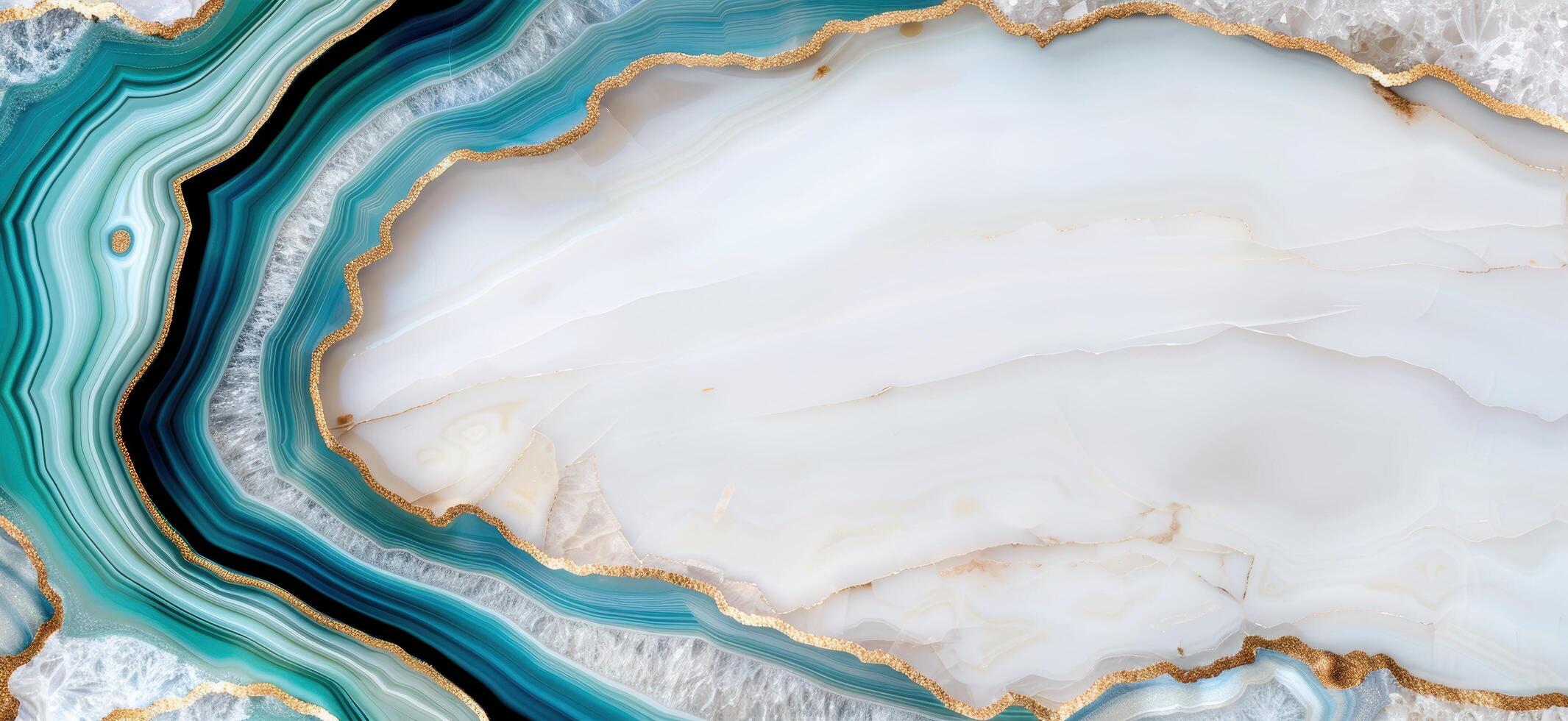 Elegant agate geode background with golden glitter photo