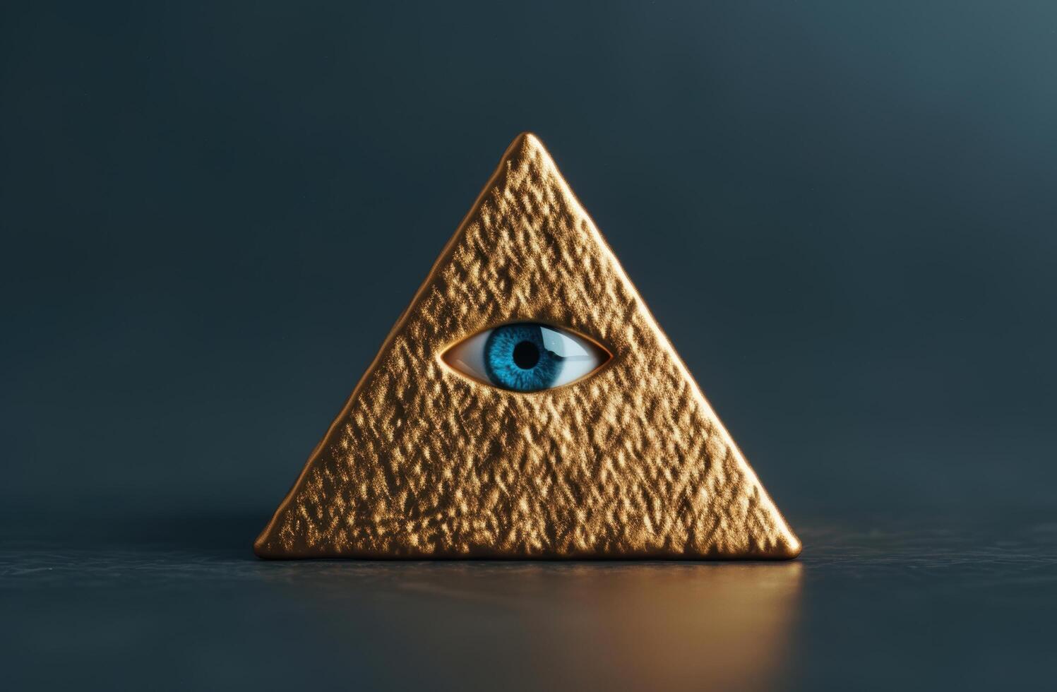 All seeing eye within a golden pyramid photo
