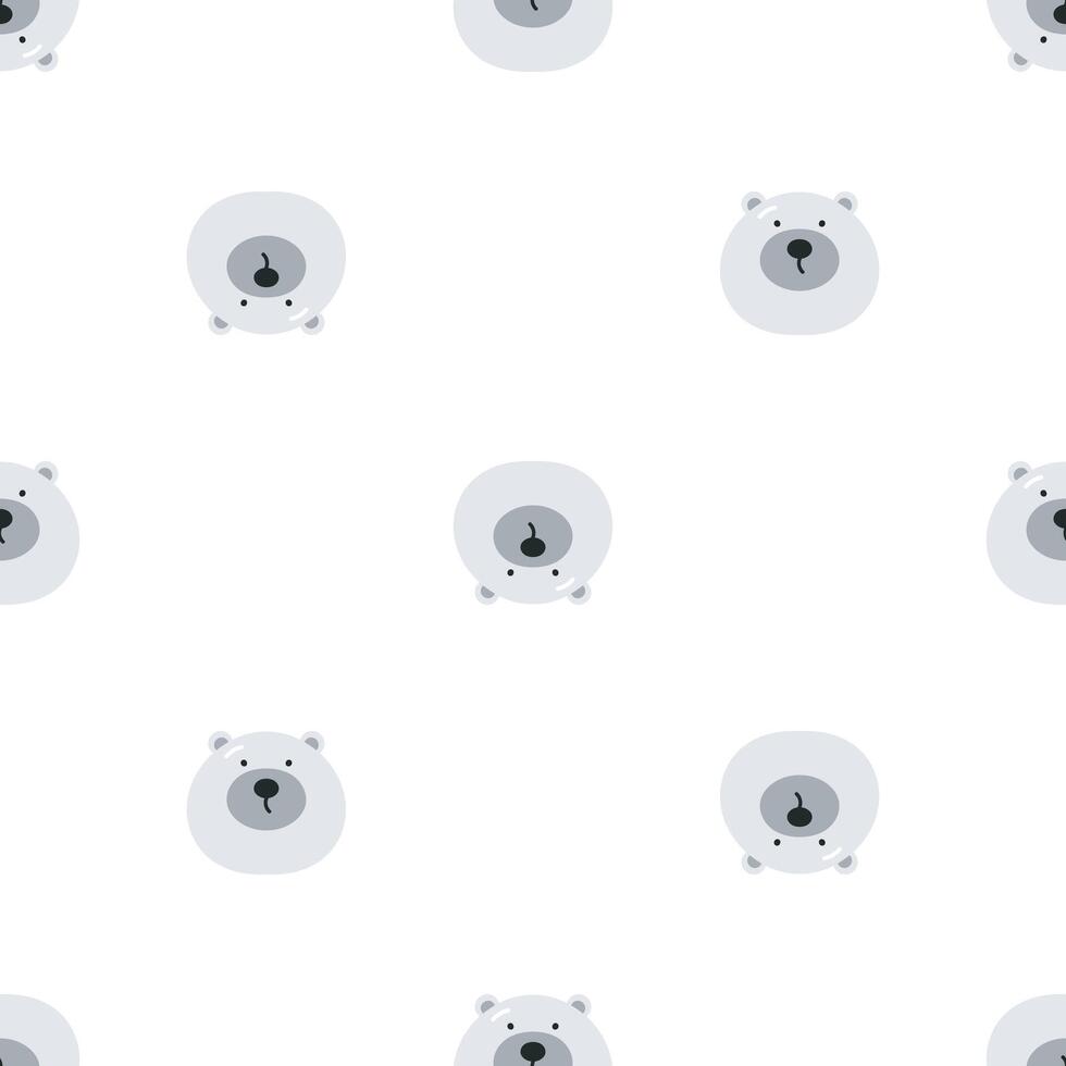 Seamless pattern with cute polar bear. Flat background. Winter design. Creative texture for fabric, wrapping, textile, wallpaper, apparel. vector