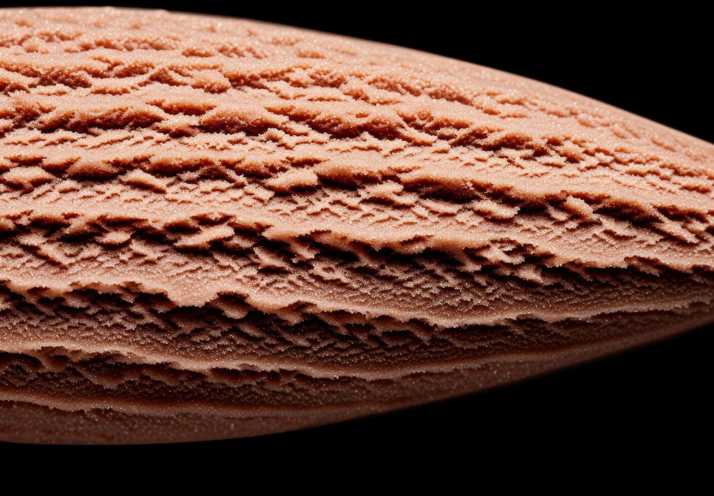 Macro shot of a delicious chocolate ice cream scoop photo