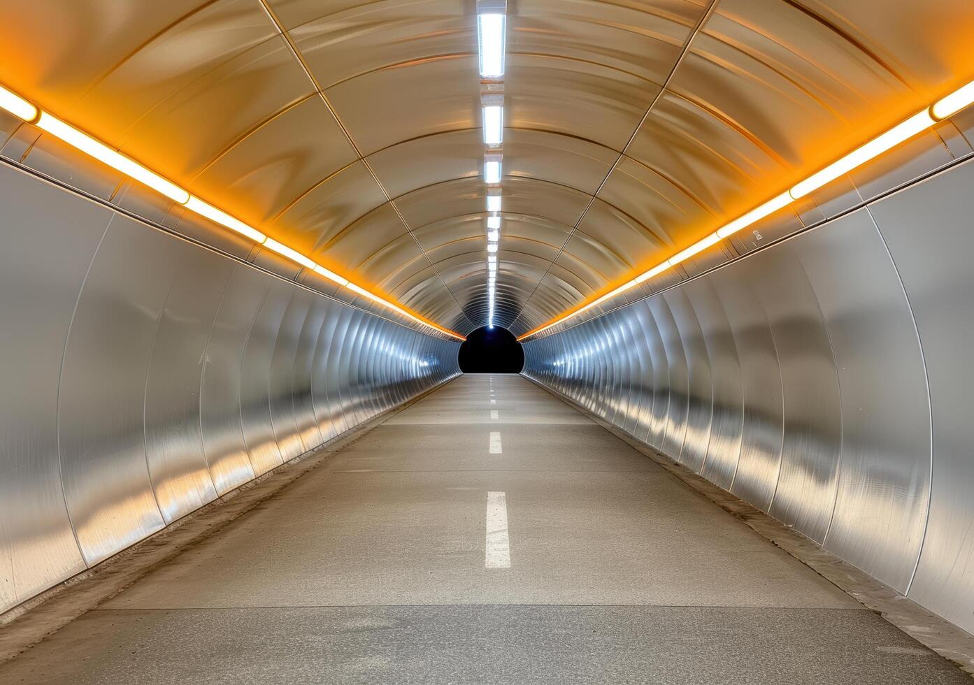 Futuristic illuminated tunnel photo