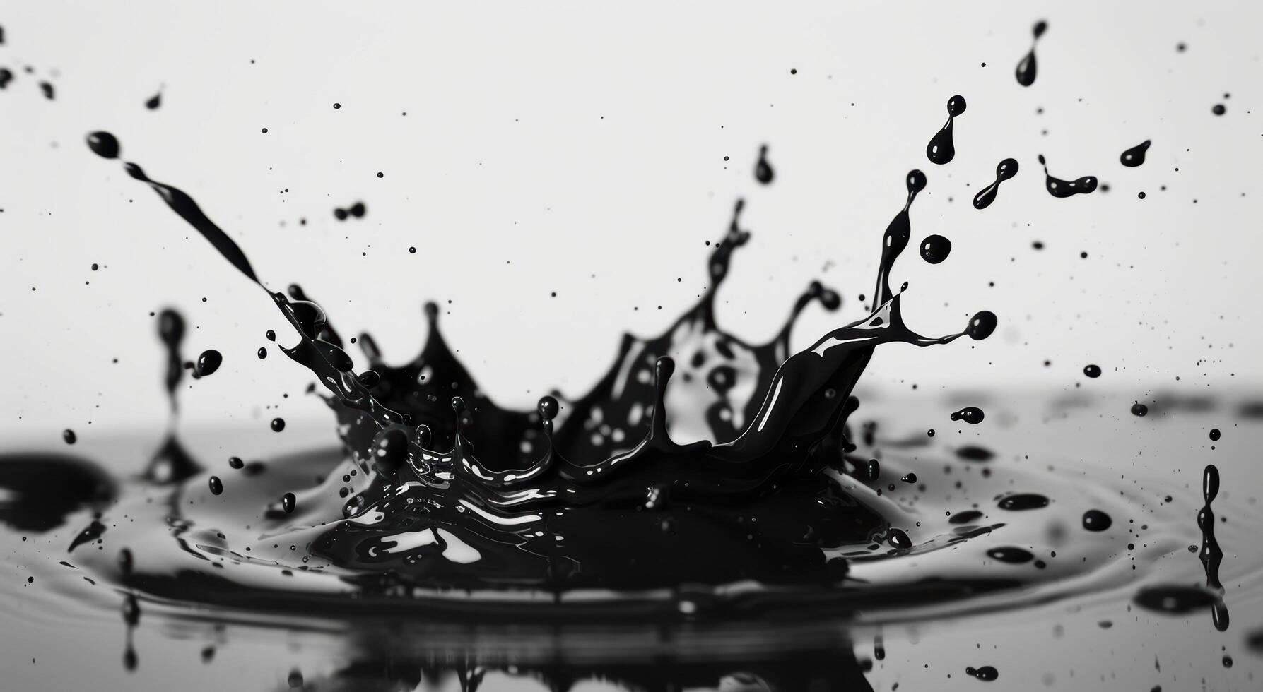 Dramatic black and white water splash photo