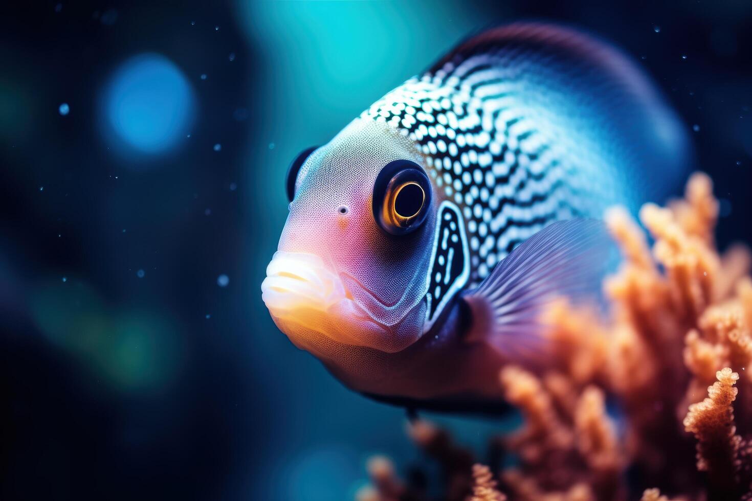 Vibrant tropical fish with intricate patterns photo