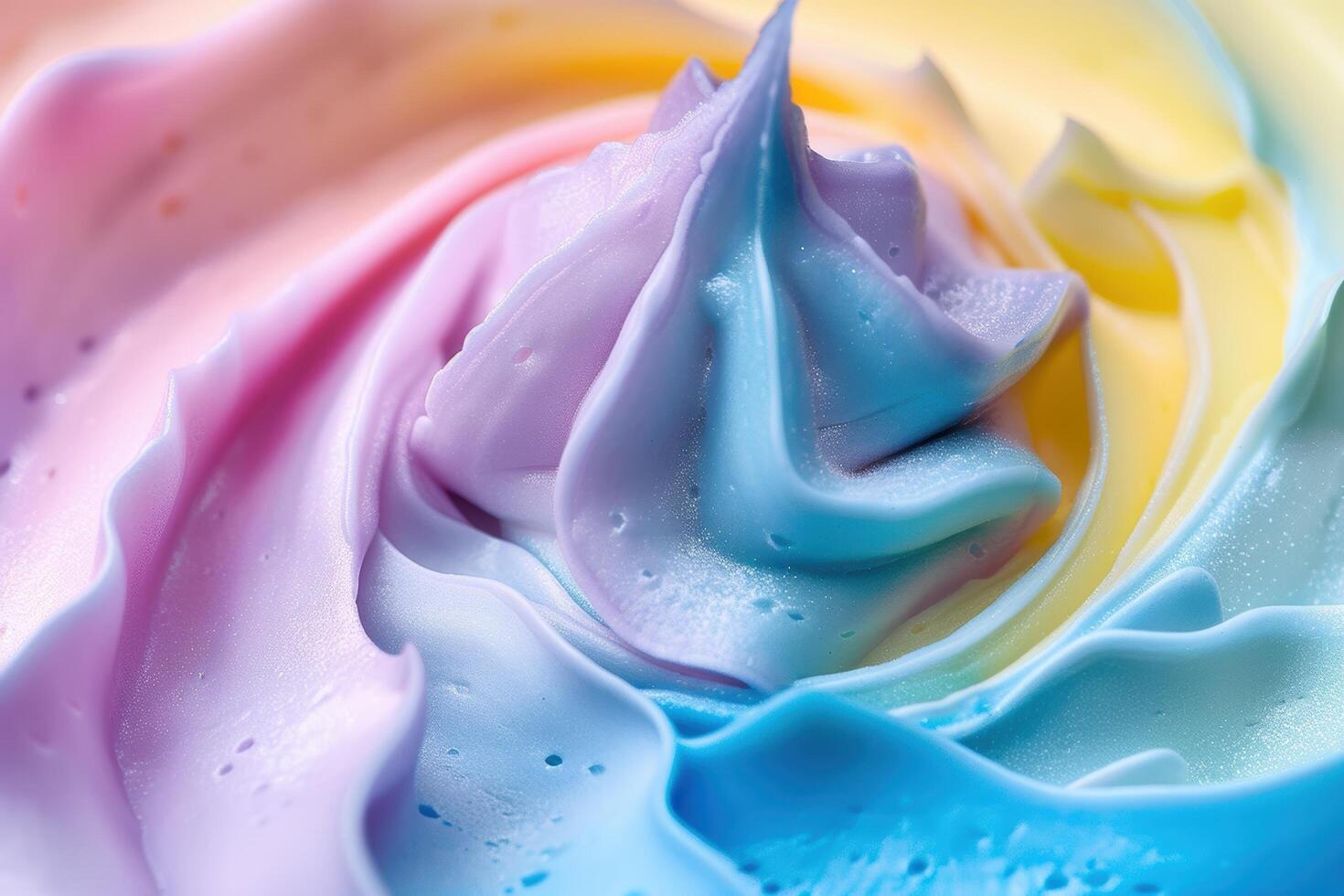 Vibrant Swirling Pastel Meringue Dessert photo