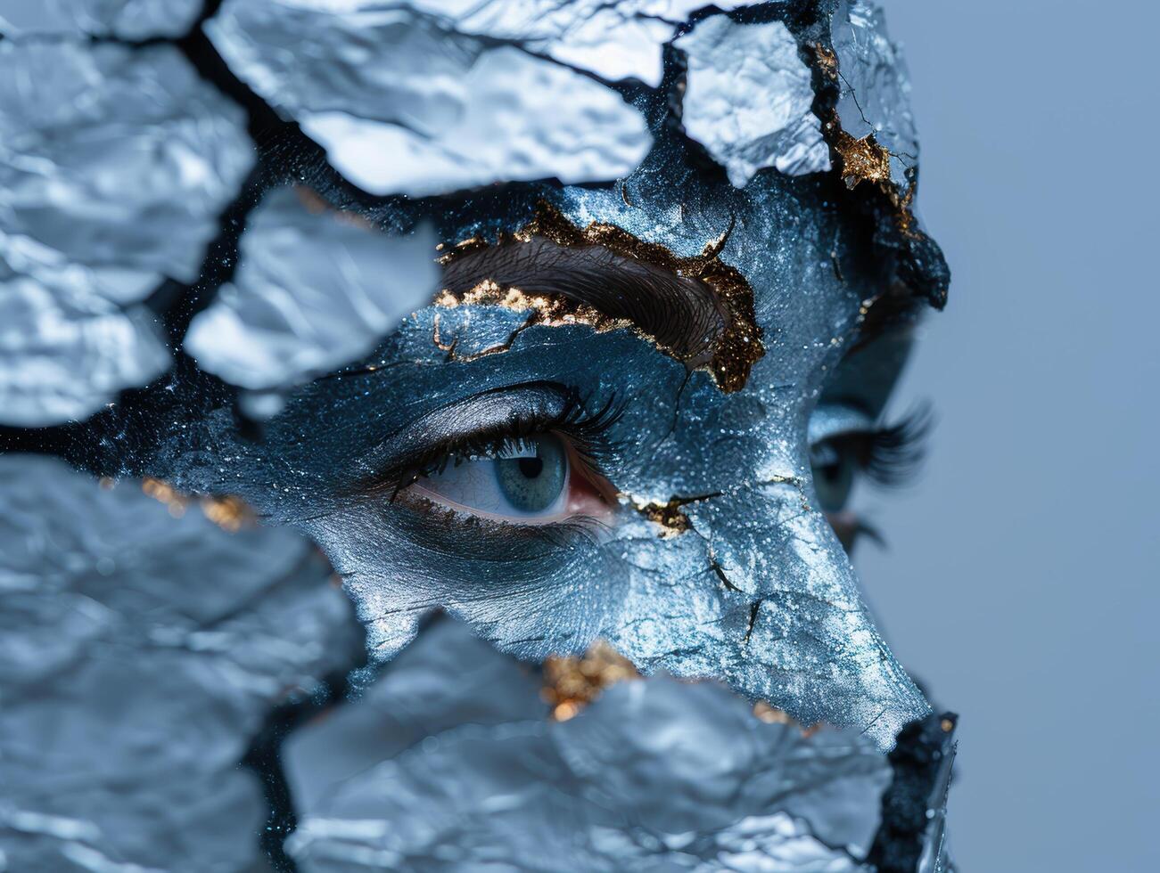 Icy winter eye close up photo