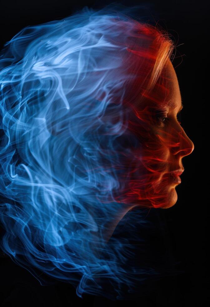 Vibrant smoke portrait photo