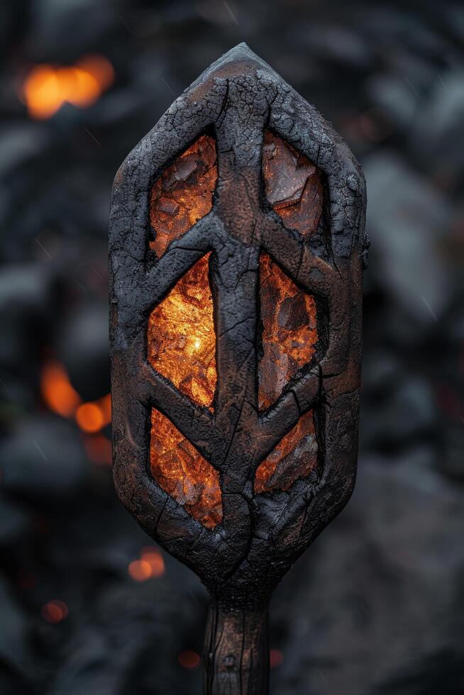 Glowing ember in the darkness photo