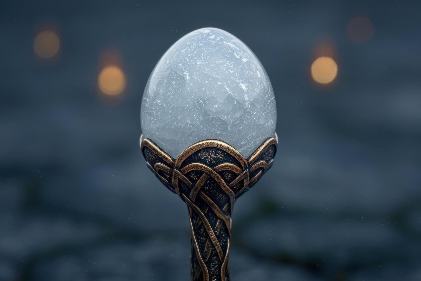 Mystical crystal ball in ornate holder photo