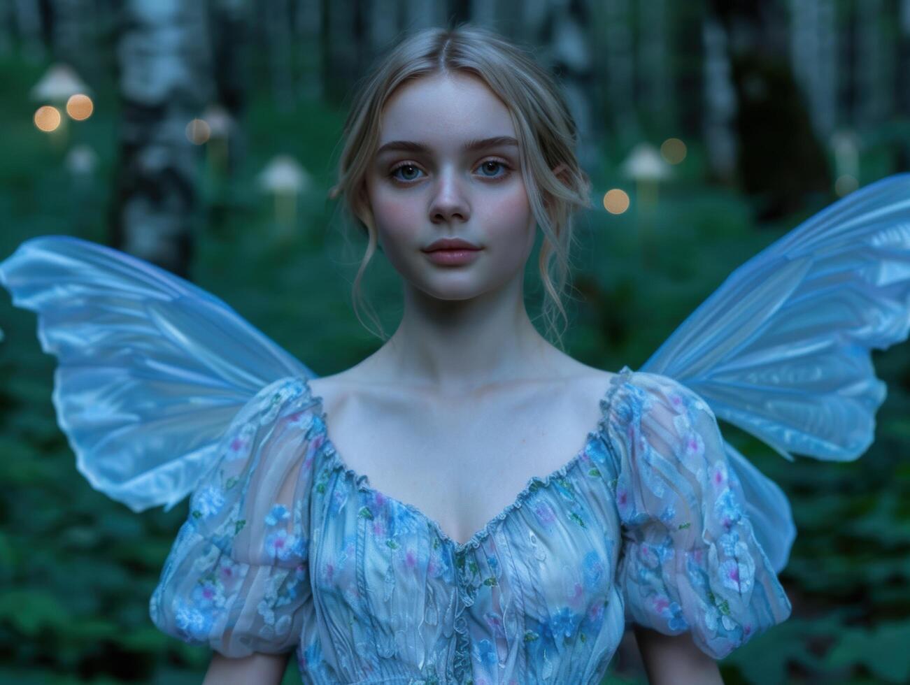 Enchanting fairy in a whimsical forest photo