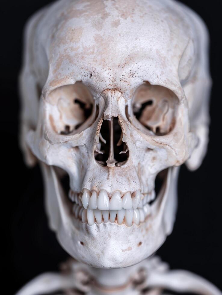 Detailed view of a human skull photo