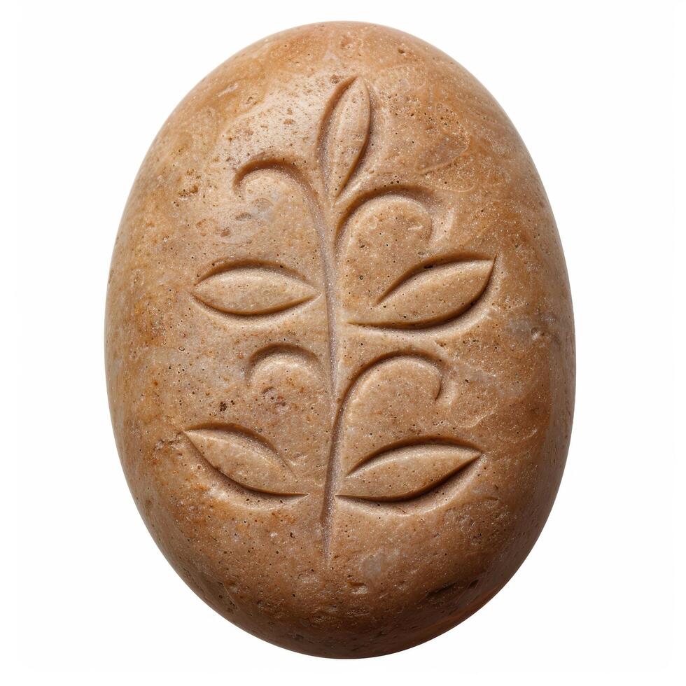 Carved bread with leaf pattern photo