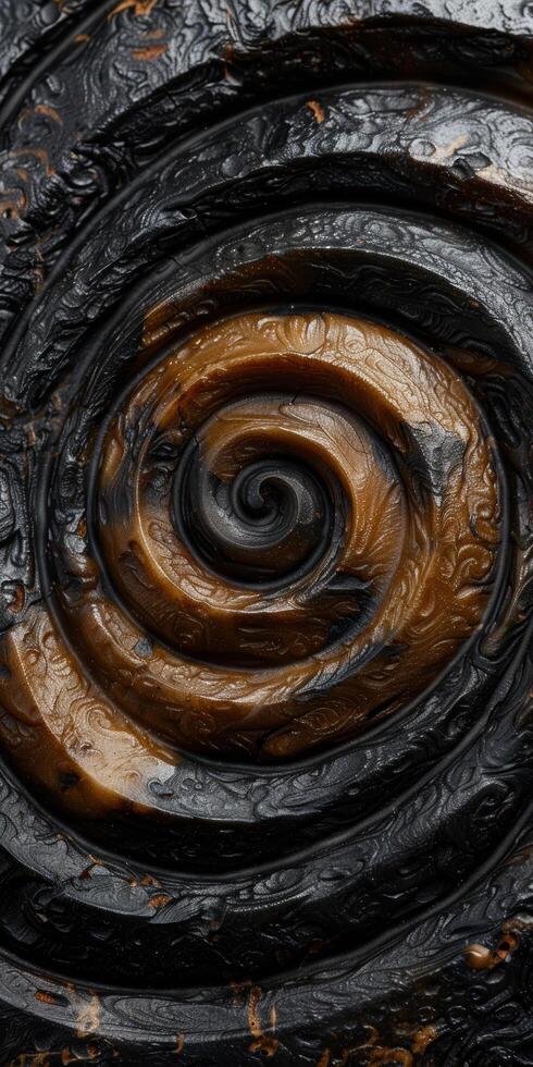 Intricate spiral pattern in natural material photo
