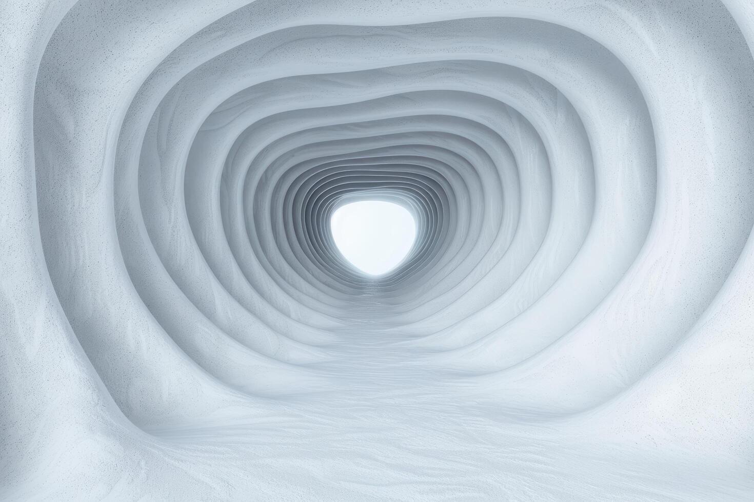 Surreal architectural tunnel with repeating curves photo