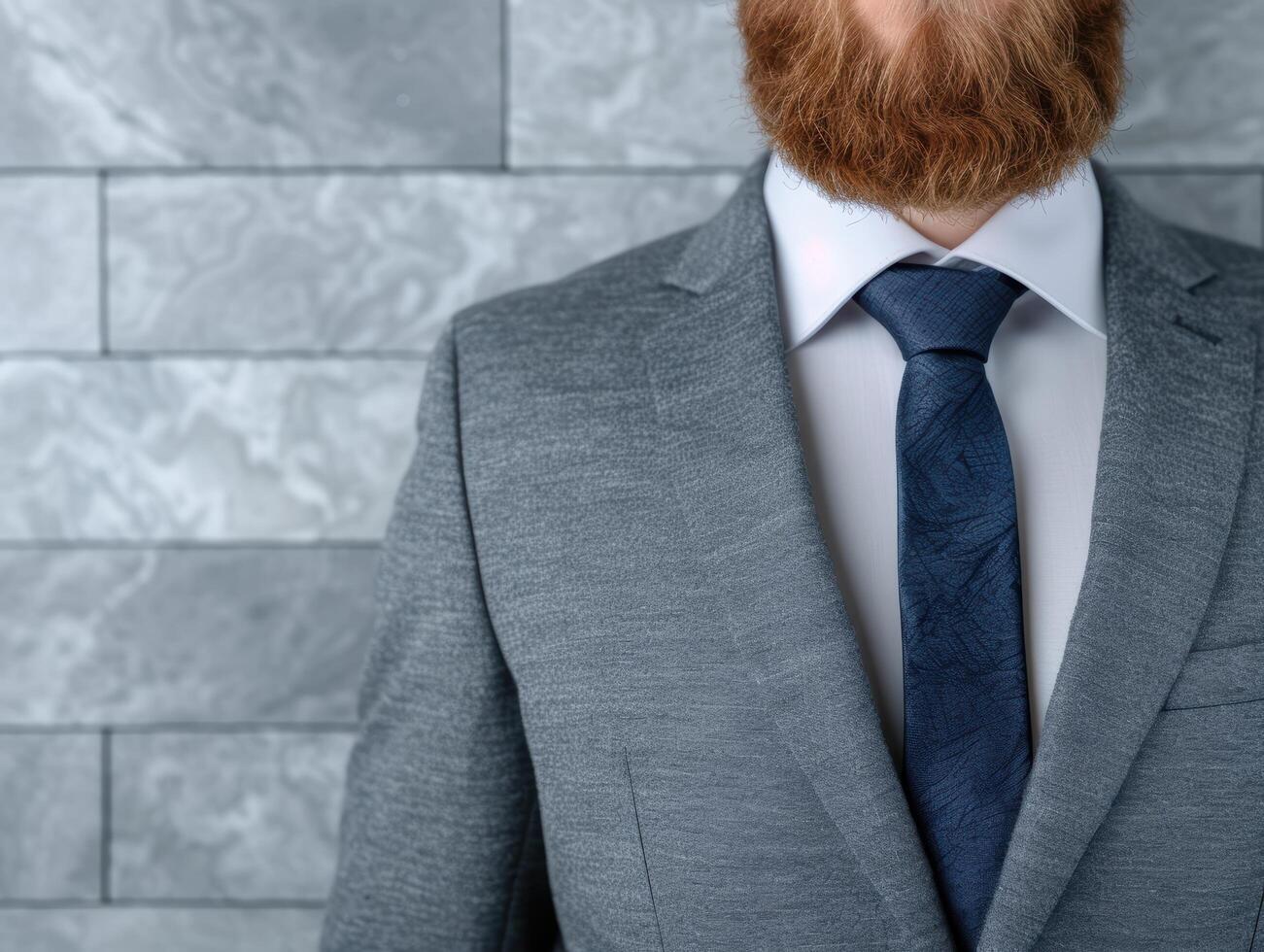 businessman in formal attire with red beard photo