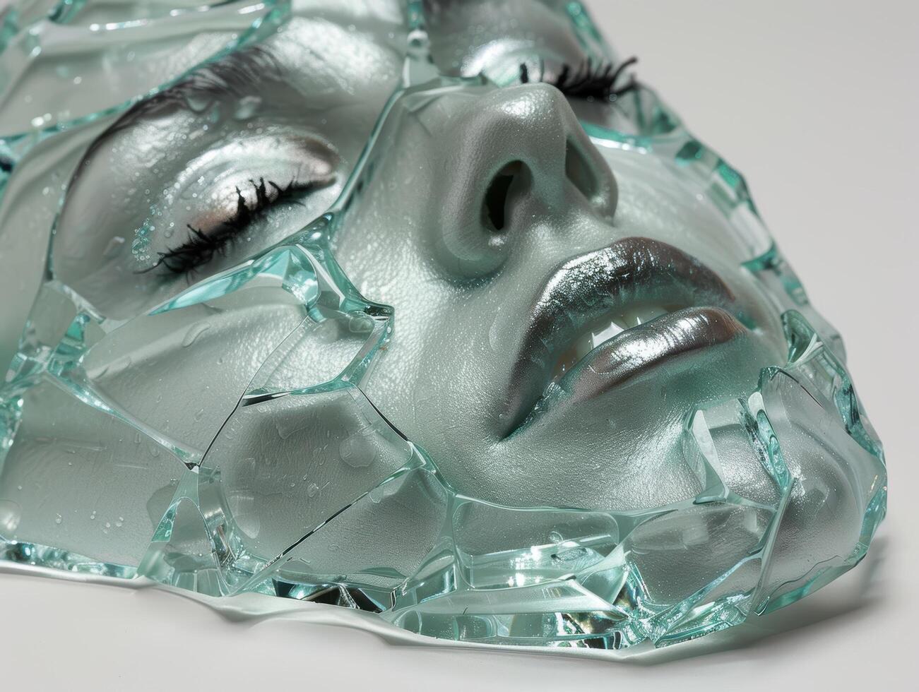 silver face encased in glass photo
