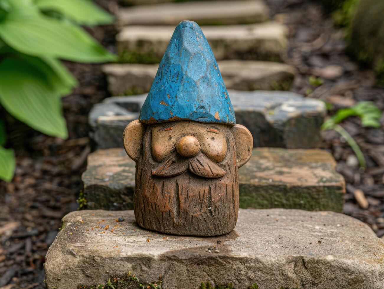 Whimsical garden gnome figurine photo