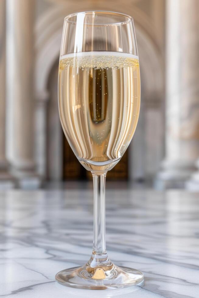 glass of sparkling champagne photo
