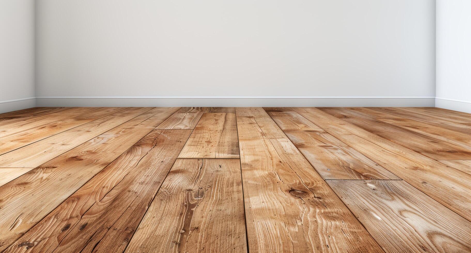 Wooden floor in empty room photo