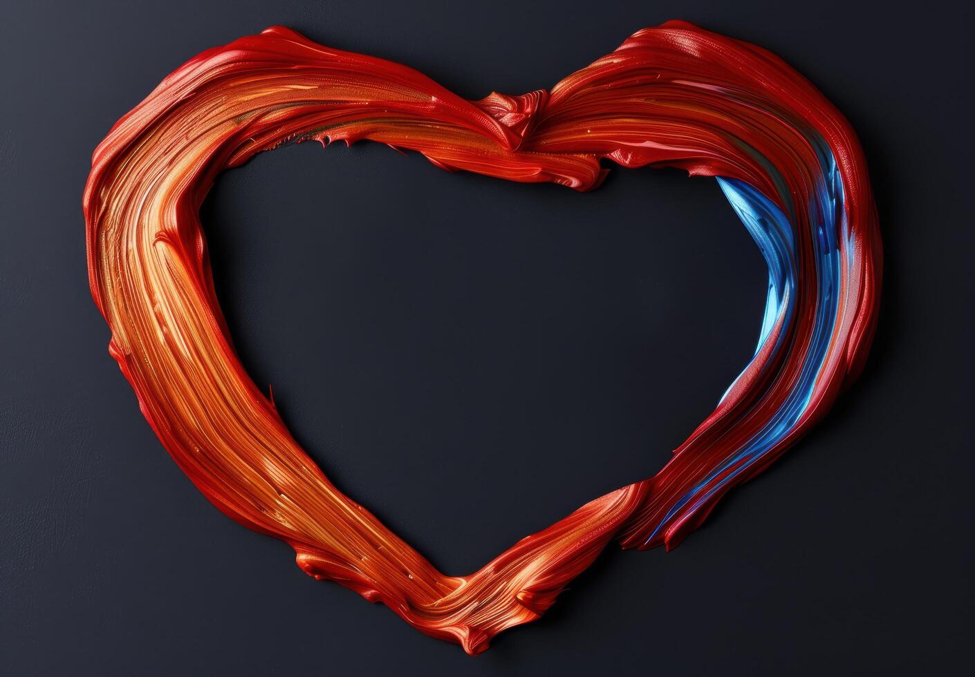 Vibrant heart shaped paint swirls photo