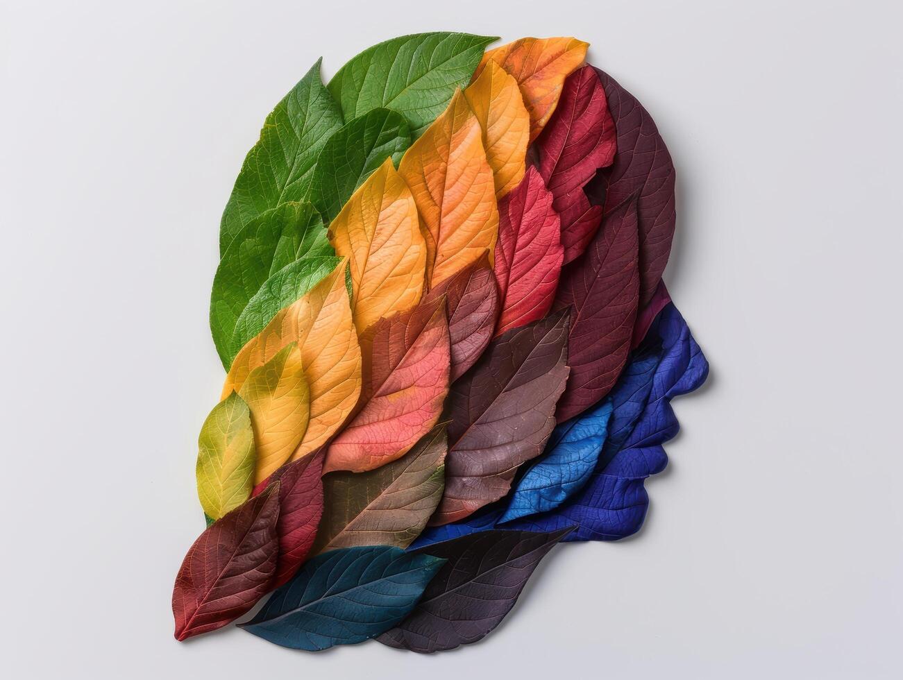 Colorful autumn leaves in abstract design photo