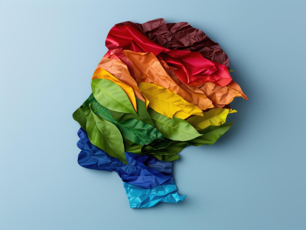 Colorful crumpled paper art photo