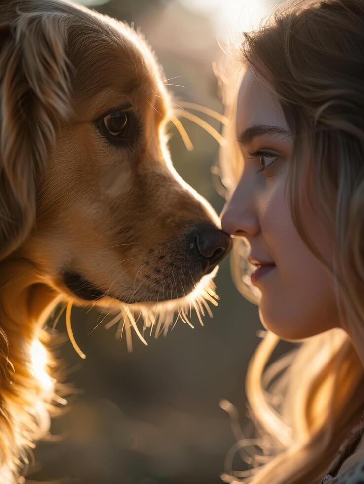 close bond between a person and their loyal companion photo