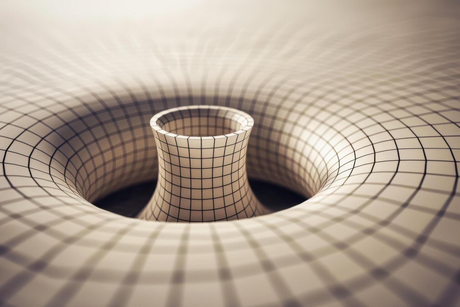 Distorted grid pattern with radial lines photo