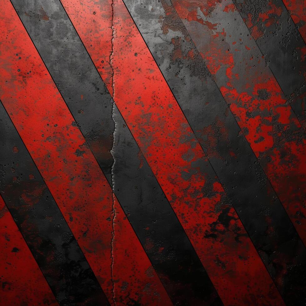 Grunge abstract background with red and black diagonal stripes photo