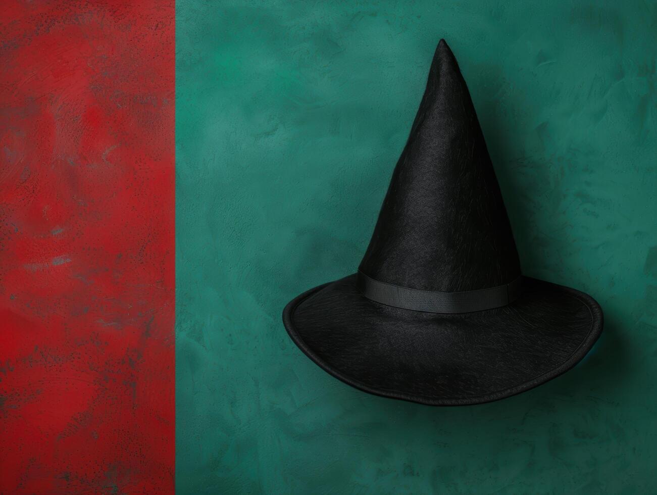 Witchs hat on colorful background photo