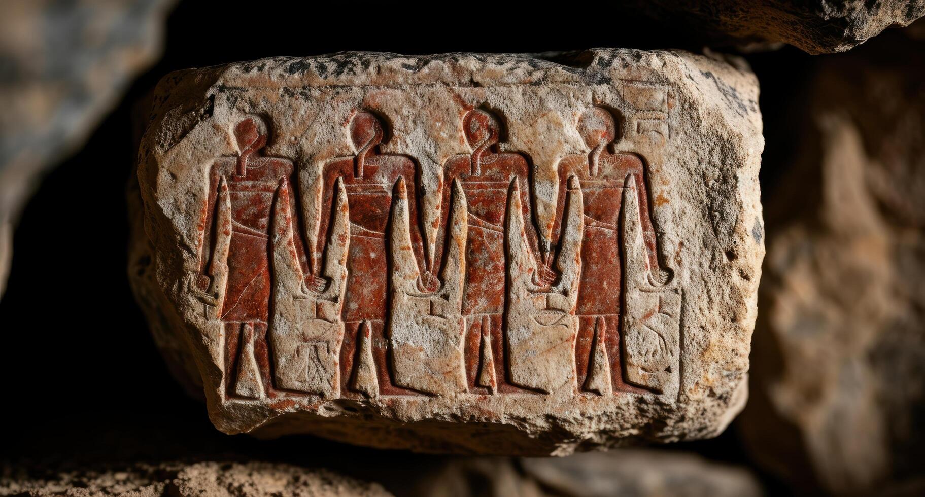 ancient egyptian hieroglyphic carvings on stone photo