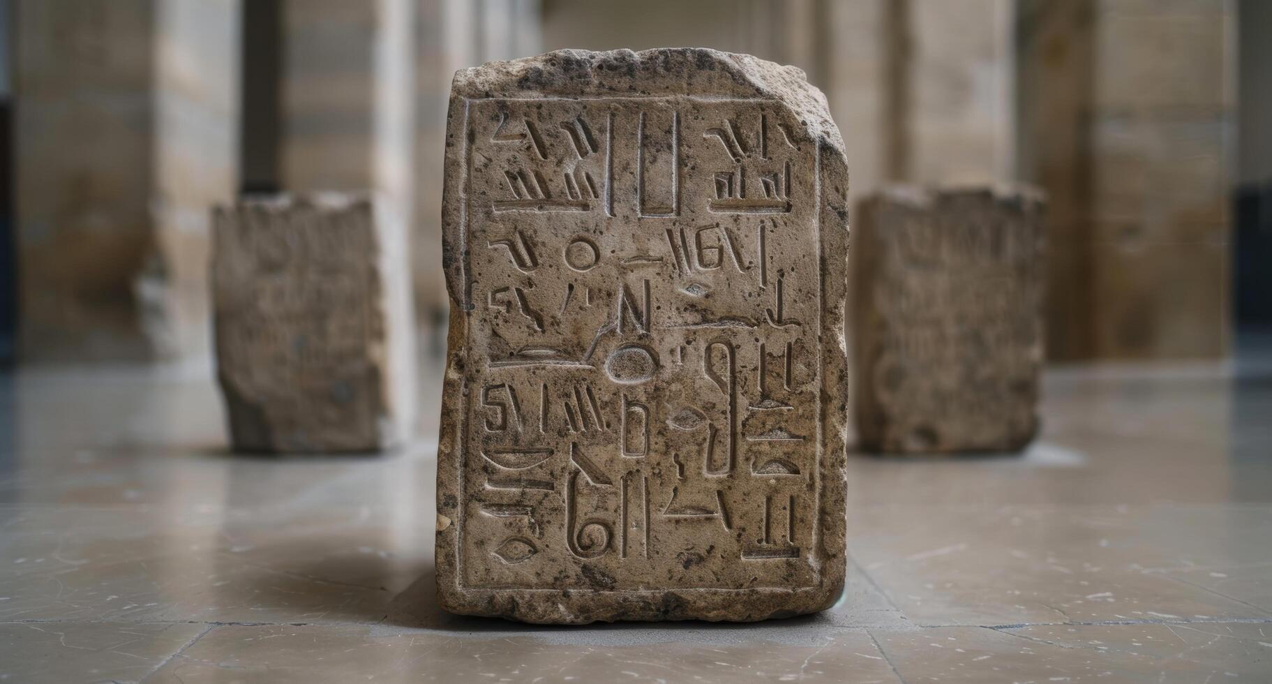 ancient egyptian hieroglyphic stone tablet photo