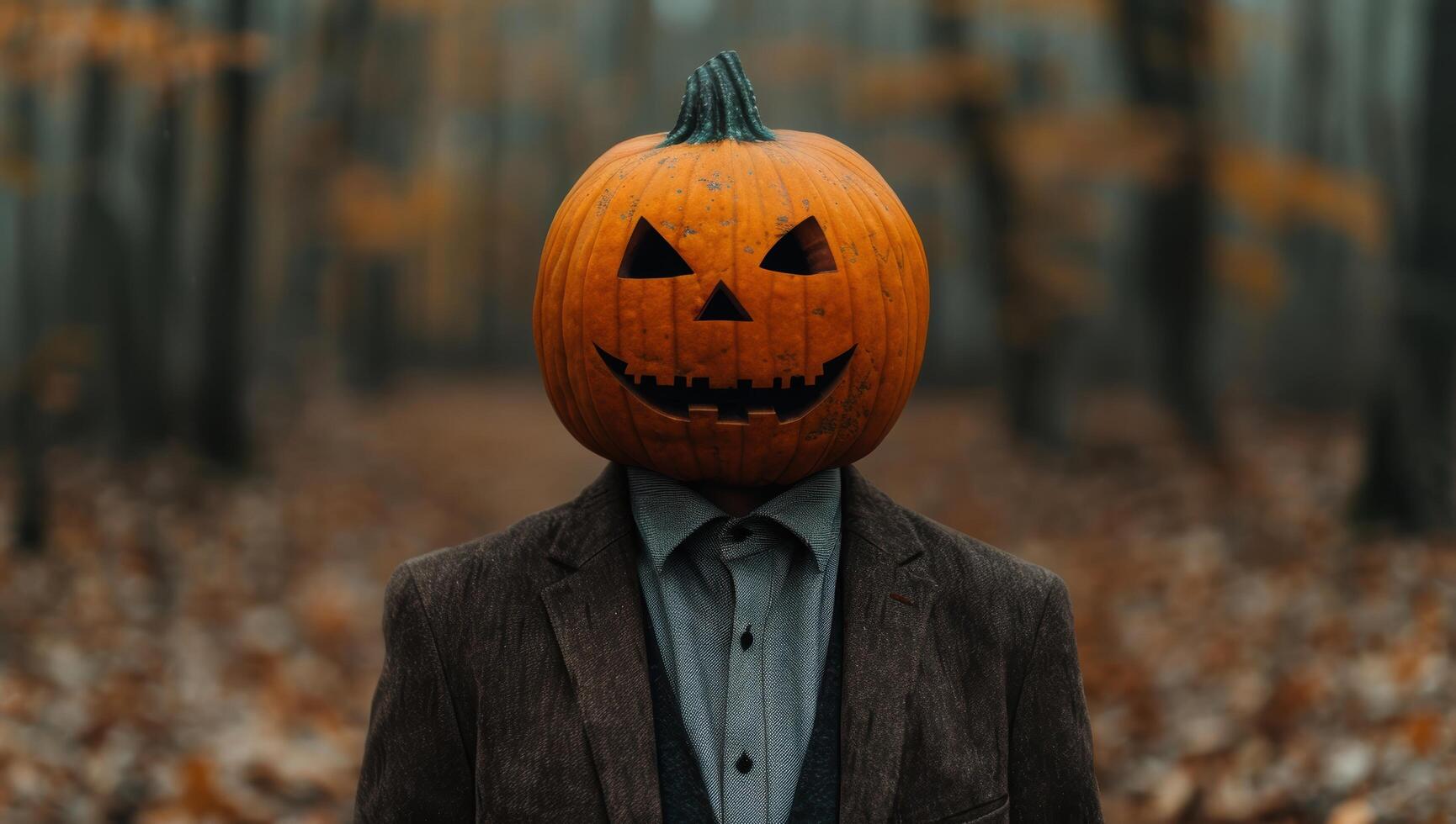 Pumpkin headed businessman in suit photo