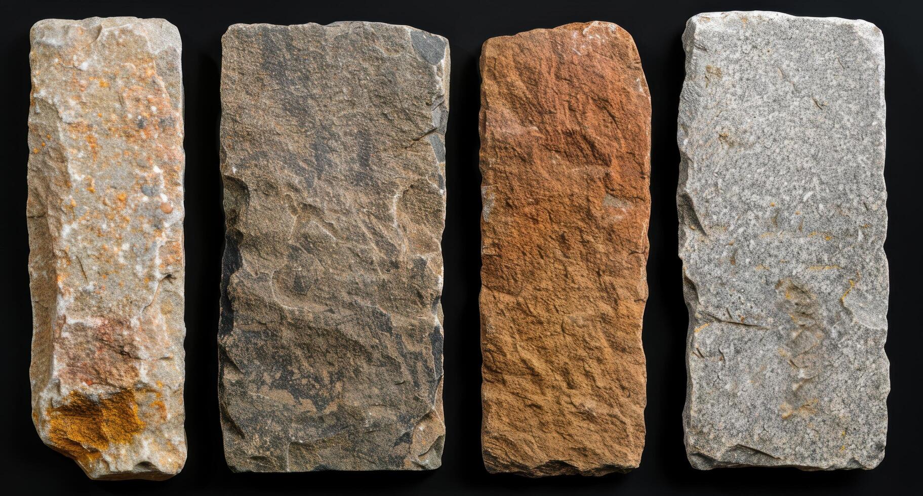 Assortment of rough, natural stone samples photo
