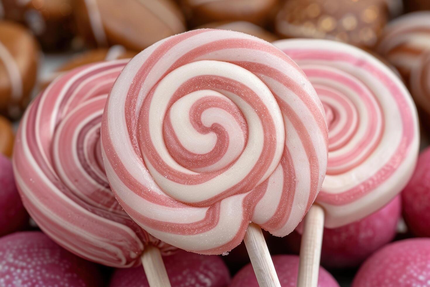Colorful swirled lollipops photo